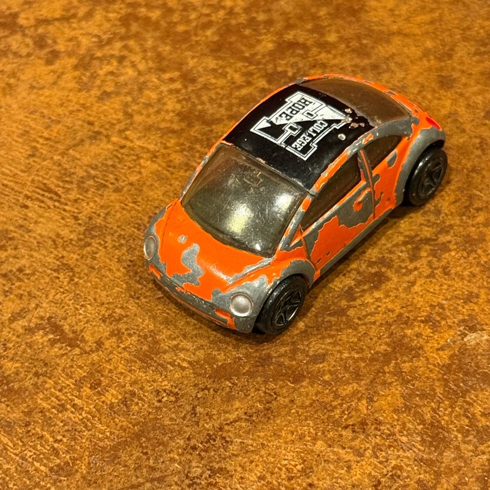 Orange Die-Cast Kids Toy Car - Mini Beetle Style
